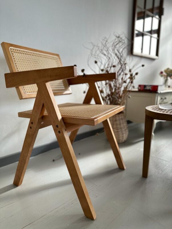 Sitial moderno de Rattan y madera - Imagen 2