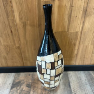 Vasija decorativa de nácar con cuadros 60 cms