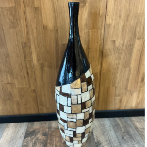 Vasija decorativa de nácar con cuadros 80 cms