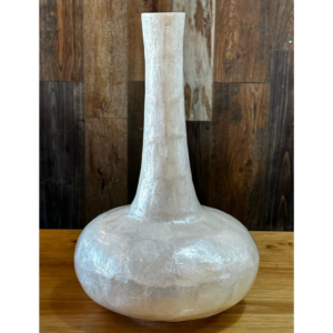 Vasija "Labu" decorativa de nácar blanco