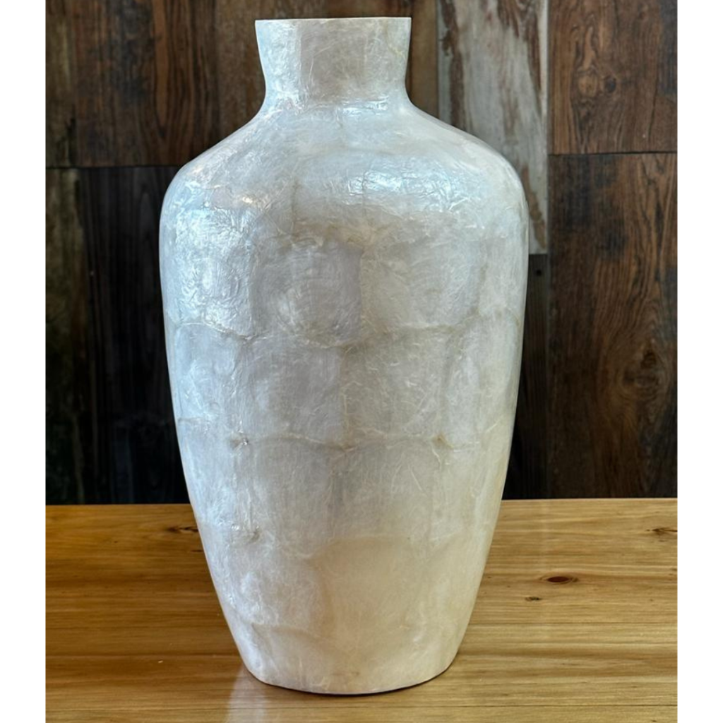 Vasija "Empluk" decorativa de nácar blanco